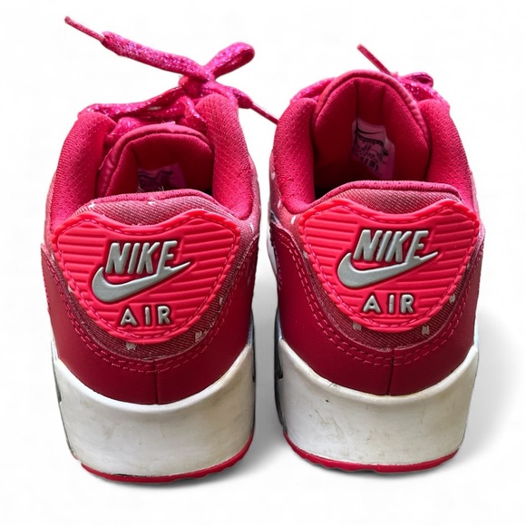 Nike Red Pink Air Max 90 Print Girls Shoes Sz 1 704953-602 - Picture 4 of 7